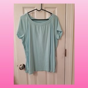 Cute light teal cotton shirt
